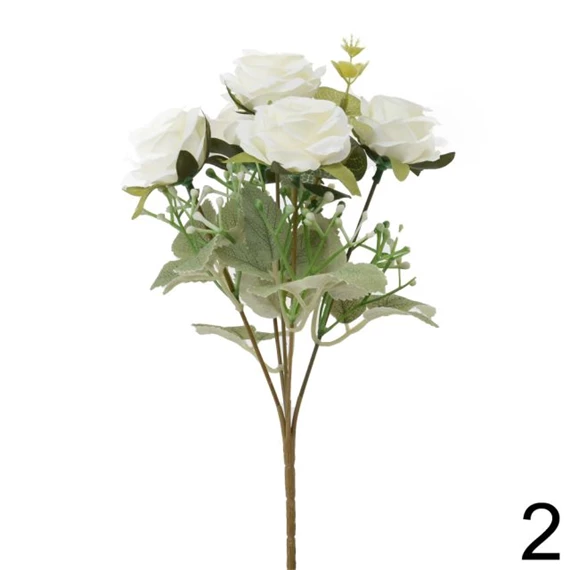 Selyemvirág rózsacsokor 28 cm 2féle