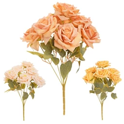 Selyemvirág rózsacsokor 43 cm 3féle