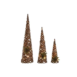 Stilizált fenyő szett 50 LED-es 20x20x80 cm S/3
