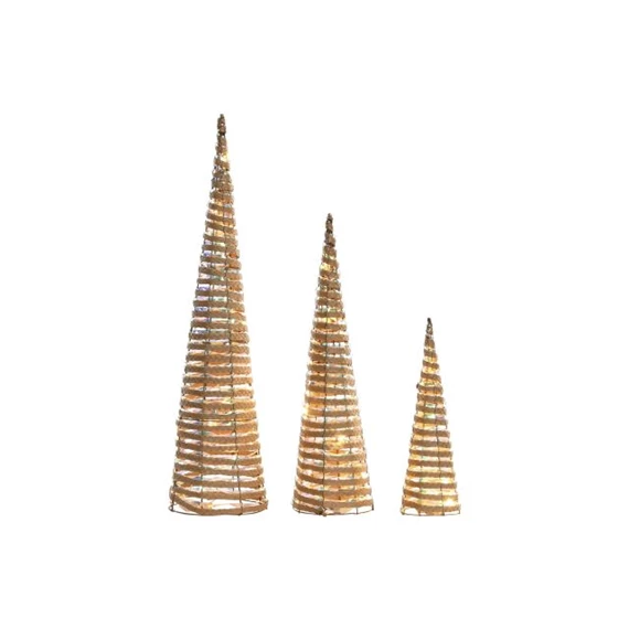 Stilizált fenyő szett LED-es 20x20x80 cm S/3