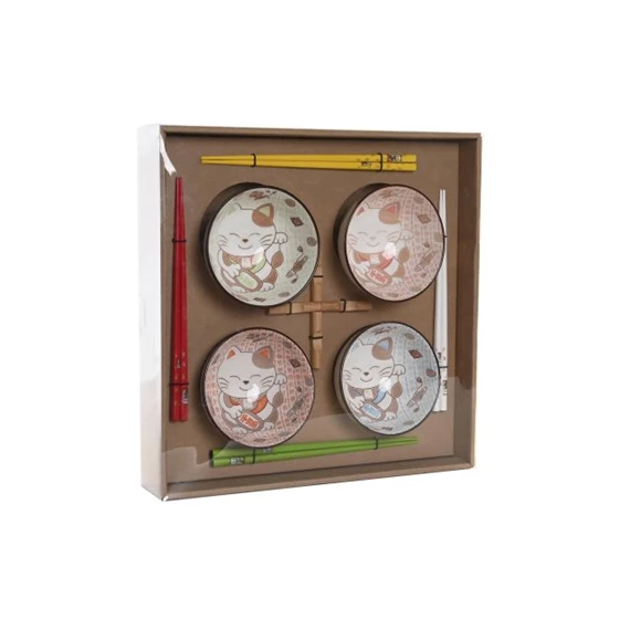 Sushi szett macskás 34x34x6,5 cm S/12