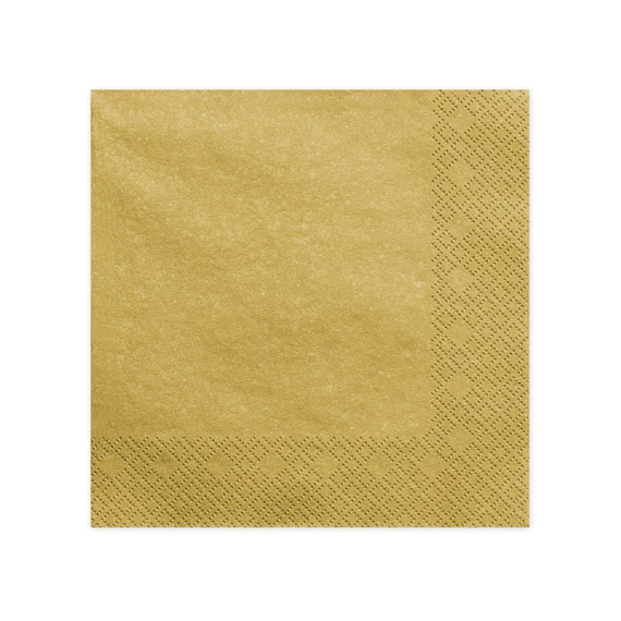 Szalvéta 3 rétegű arany metál 40x40 cm S/20