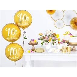 Szalvéta 90, születésnap fehér 33x33 cm S/20