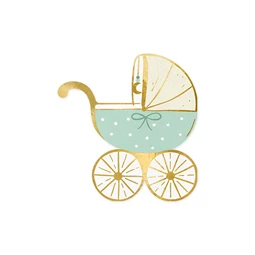 Szalvéta babakocsi tiffany kék 14x15 cm S/20