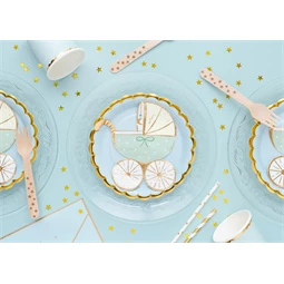 Szalvéta babakocsi tiffany kék 14x15 cm S/20