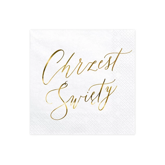 Szalvéta chrzest święty fehér 33x33 cm S/20