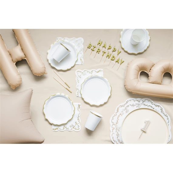 Szalvéta dísz 33x33 cm fehér S/12