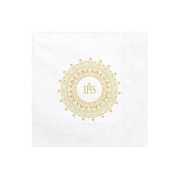 Szalvéta elsőáldozás ihs 33x33 cm arany S/20