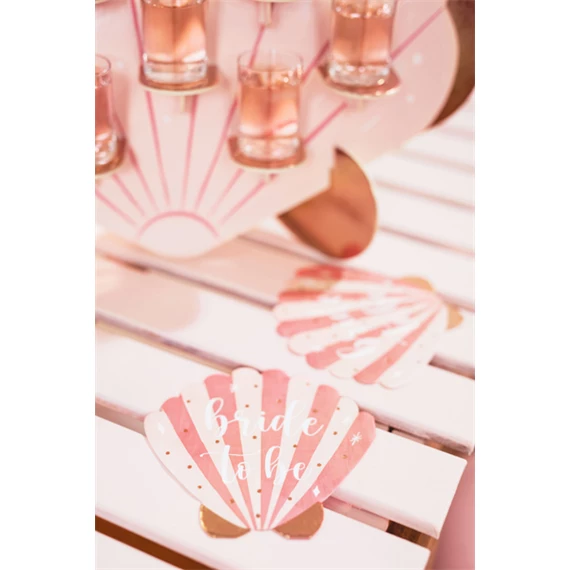 Szalvéta kagyló menyasszony lesz rózsaszín 13,5x13 cm S/20