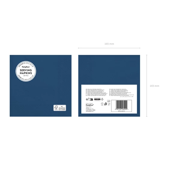 Szalvéta sötétkék 33x33 cm S/6