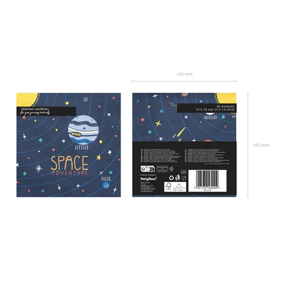 Szalvéta űr party 33x33 cm S/20