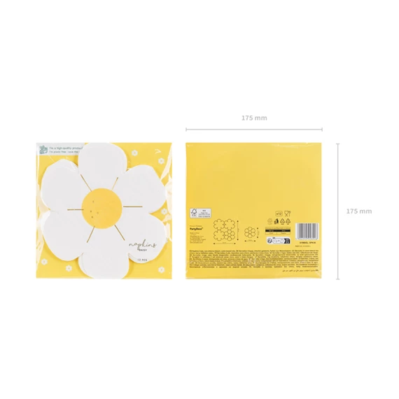 Szalvéta virág 16x16,5 cm mix S/12