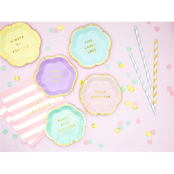 Szalvéta yummy - hello gorgeous, világos rózsaszín, 33x33 cm S/20