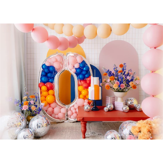 Számkeret 0-s latex lufikhoz 126 cm ezüst