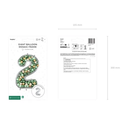 Számkeret 2-es latex lufikhoz 126 cm ezüst