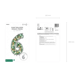 Számkeret 6-os latex lufikhoz 126 cm ezüst