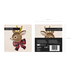 Szalvéta szarvas mintával 33x33 cm kevert S/12