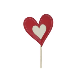 Szív bőr hatású, betűzős 10 cm S/6