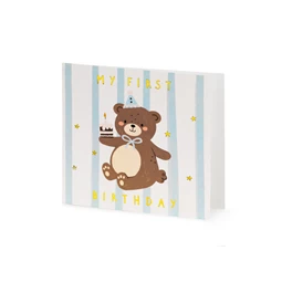 Születésnapi kártya maci, mix, 14x14 cm