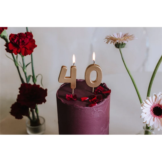 Szülinapi gyertya 5-ös szám 4,5 cm arany