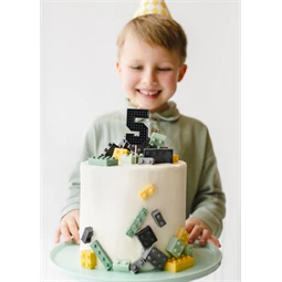 Szülinapi gyertya 5-ös szám 6 cm fekete