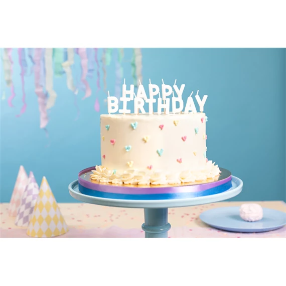 Szülinapi gyertyák boldog születésnapot 2,5 cm fehér S/13