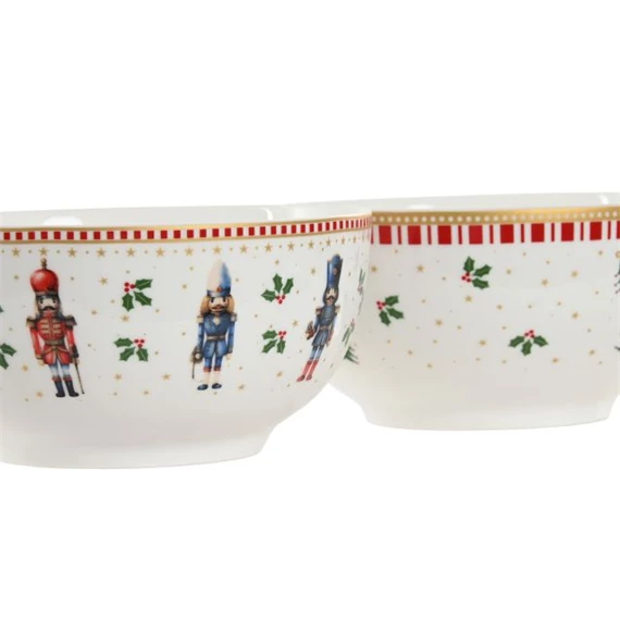 Tál diótörő mintával 14x14x7 cm 2 féle