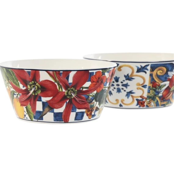 Tál mintás 550 ml 14x14x6,5 cm 2 féle