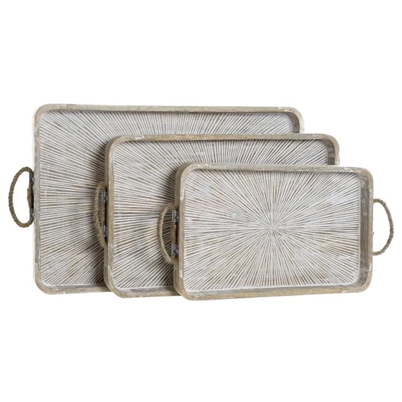 Tálca szett füllel, szögletes 53x35x4,5 cm S/3