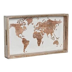 Tálca világtérképpel 39x23x6 cm