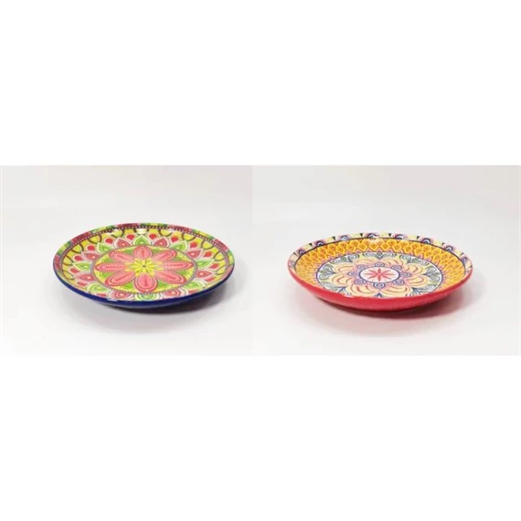Tányér Mandala mintás 20,5x20,5x3 cm 2 féle