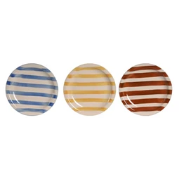 Tányér csíkos 26x26x3 cm 3 féle