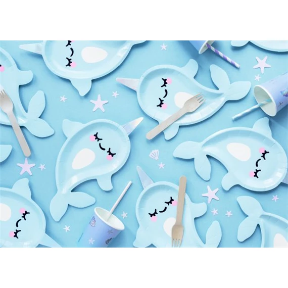 Papírtányér papír gyerek kék S/6