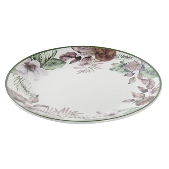 Tányér trópusi mintás, zománcos 19x19x2 cm