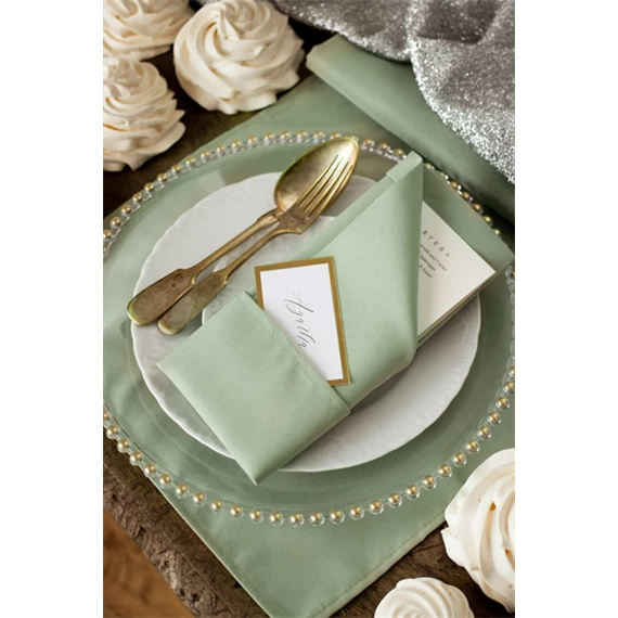 Tányéralátét gyöngyökkel átlátszó, átmérő kb. 32 cm