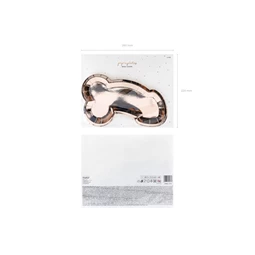 Papírtányér pénisz rózsaarany 26,5x15,5 cm S/6