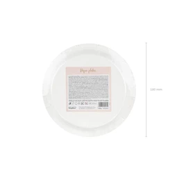 Papírtányér pöttyös világos rózsaszín 18 cm S/6