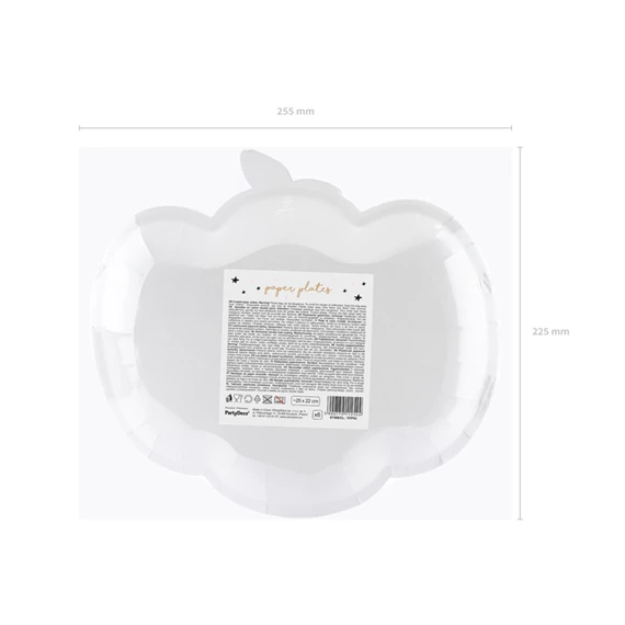 Papírtányér tök rózsaszín 25x22 cm S/6