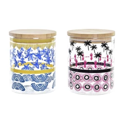 Tároló afrikai mintás 10x10x12,5 cm 700 ml 2 féle