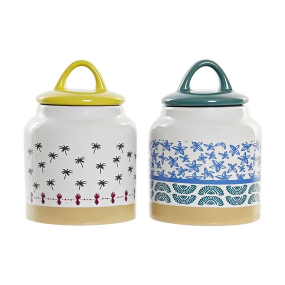 Tároló afrikai mintás 11x11x16 cm 2 féle