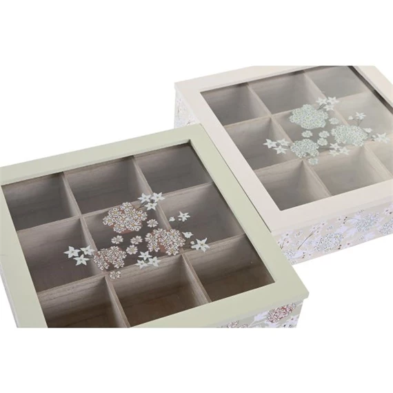 Teafilter tartó doboz 24x24x6,5 cm 2 féle