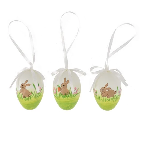 Tojás nyúllal, akasztós 6 cm S/6