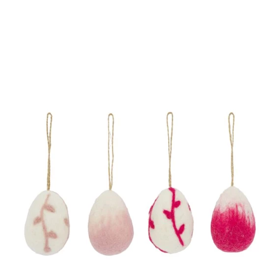 Tojás nemezelt, akasztós 5x5x7 cm 4féle