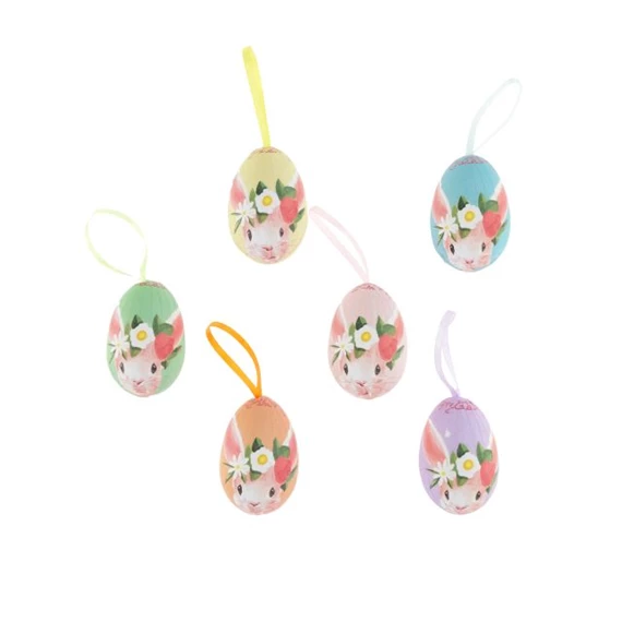 Tojás nyuszifej mintával, akasztós 4 cm S/12