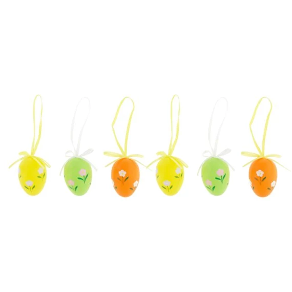 Tojás virággal, akasztós 4,5x4,5x35 cm S/6