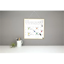 Törölhető tábla naptárral, mágneses, nagy