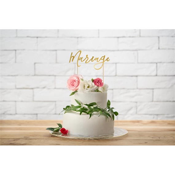 Tortadísz házasság arany 22,5 cm