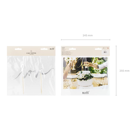 Tortadísz szerelem ezüst 17 cm