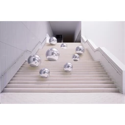 Tükörgömb felfújható, ezüst, kb. 60 cm