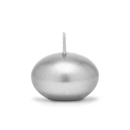 Úszógyertya korong fémes ezüst 4 cm S/50